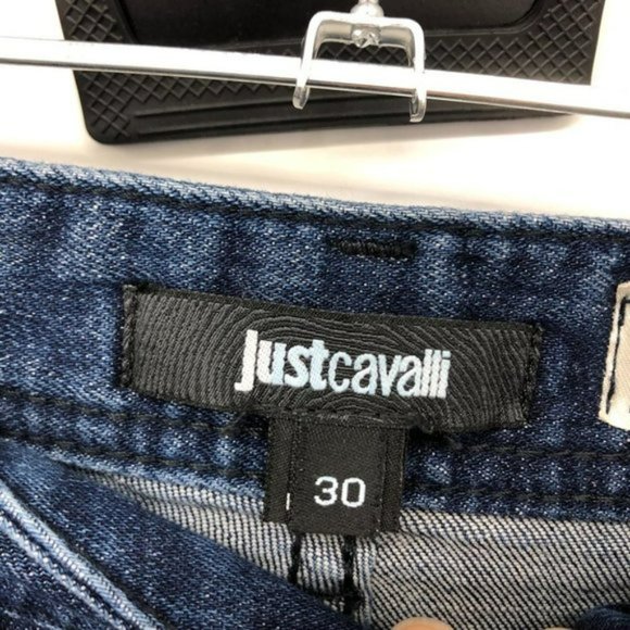 Just Cavalli  Just Luxury   Dark Wash studded skinny jeans chrome bronze beading - Picture 4 of 14